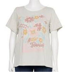 Fleurish let yourself bloom grey tshirt